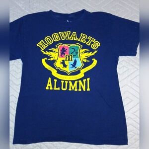 Harry Potter Navy Blue Hogwarts T Sz M EUC